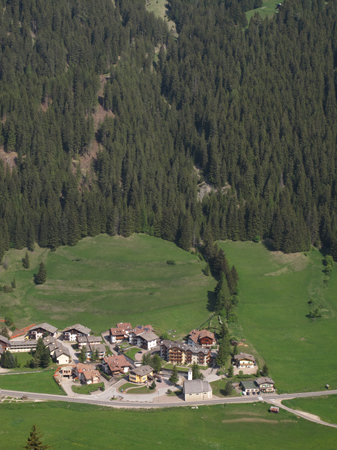 0002-fontanazzo a nice aerial view of Fontanazzo, little town of the Dolomites